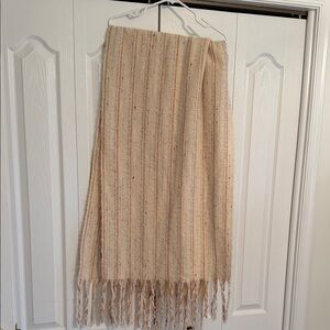 Steve Madden Cream Fringe Maxi Scarf